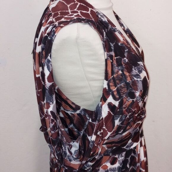 NEW! T-Bags Los Angeles Knotted Peek-a-boo Draped Back Print Maxi Dress - XS - Picture 5 of 11